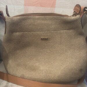 "Eric Javits" Tan and Beige Shoulder Bag